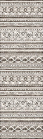 RUGSURE Washable Area Rugs 2'6'' x 8' - 1/6 Thick - Moroccan-Inspired -Stain & Water Resistant Non-Slip - Resistant Rug for Living Room, Bedroom, Nursery, Pet & Child Friendly (Brown)