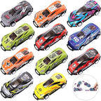 ArtCreativity Pullback Flip Cars for Kids – Set of 12 Stunt Toy Cars in 8 Designs – Diecast Mini Race Cars for Boys and Girls – Fun Retro Car Toys for Racing and Tricks