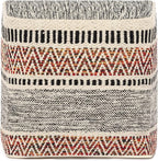 REDEARTH · Tufted Pouf Ottoman with Filler Textured Storage Cube Bean Bag Pouffe Footrest for Living Room, Bedroom, Nursery, Home Decor - 100% Cotton (17.5"X17.5"X17.5", Motley Bohemia Multi)