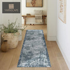 2'6'' x 8' Washable Area Rug - Low Pile Soft Vintage Indoor Rug for Living, Dining or Bedroom - Lightweight Carpet with Non-Slip Backing - Foldable for Easy Placement, Blue