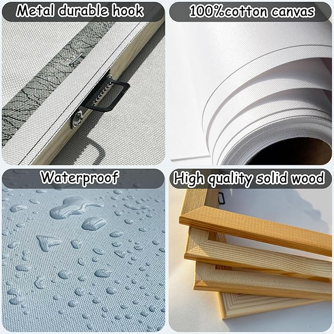 AJAZIKO Red Wall Art - Modern Framed Wall Art for Living Room - Red Tree Black and White Landscape Canvas Prints Posters & Prints for Home Office Bedroom Decorations - Large Wall Pictures 24×48IN