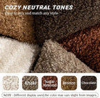 Foindtower Set of 2 Curly Teddy Wool Pillow Covers Decorative Boucle Textured Lumbar Throw Pillow Faux Fur Sherpa Pillowcases Sheepskin Fuzzy Cushion Case for Sofa Bedroom Car 12"x20" Hazel Brown