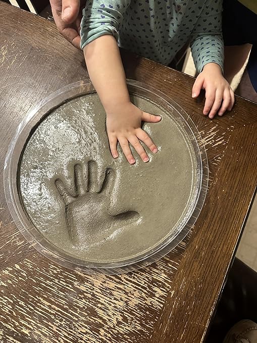 Large DIY Stepping Stone Kit, Handprint Stepping Stone, Mother's Day Gift, Footprint Stepping Stone (14 Inch + Stamp Set)