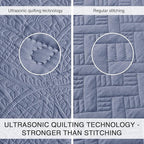 Love's cabin Twin Quilt Set Blue Bedspreads - Soft Bed Summer Lightweight Bedspread Comforter - Modern Style Coin Pattern Coverlet for All Season - 2 Pieces (1 Quilt, 1 Pillow Sham)