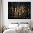 SIGNWIN 36"x46" Extra Large Framed Wall Art Magical Firefly Night Forest, Enchanted Woodland Scene for Home Living Room Bedroom Decor (Frame Assembly Required)