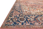 Loloi Layla Collection LAY-08 Red/Navy 5'-0" x 7'-6" .13" Thick Area Rug, Soft, Durable, Vintage Inspired, Distressed, Low Pile, Non-Shedding, Easy Clean, Printed, Living Room Rug