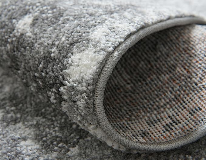 Unique Loom Rosso Collection Vintage, Traditional, Bohemian, Geometric, Distressed, Southwestern Area Rug, 5' 0" x 8' 0", Gray/Ivory