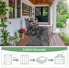 GENIMO Outdoor Rug 2.5' x 8' Waterproof for Patios Clearance, Reversible Outdoor Plastic Straw Camping Rug Carpet, Large Area Rugs Mats for RV, Camper, Deck, Balcony, Porch, Beach, Picnic, Black&Grey