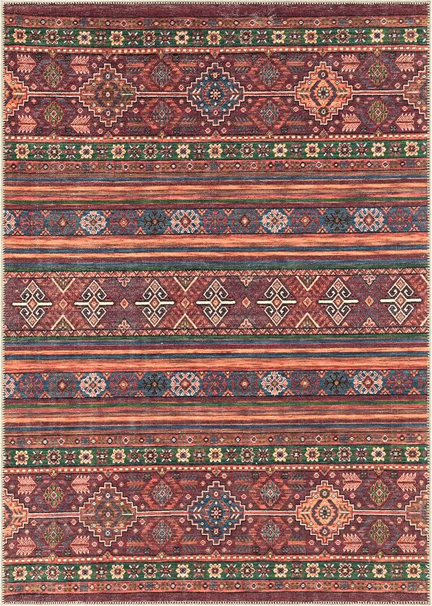 Keen Home Design 10x14 Rug - Machine Washable Area Rug with Non-Slip Backing, Ideal for Living Room, Dining Room, Bedroom - Vintage, Easy Clean, Durable, Low Pile Rug - (9'7" x 14')