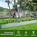 Land Guard 12×4×1ft Galvanized Raised Garden Bed Kit for Vegetables, Galvanized Super Large Metal Planter Raised Garden Boxes Outdoor(359 Gallon Capacity)…