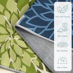 Area Rug 2x3 Yellow Green Washable Entry Small Rug Multicolored Tropical Botanical Modern Floral Indoor Kitchen Door Mat Entrance Carpet Non Slip for Bedroom Living Room, Porch