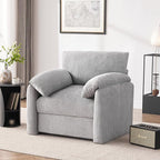 Chenille Oversized Armchair, 38.6" Wide Accent Chairs for Living Room & Bedroom Modern Lounge Chair, Upholstered Mid-Century Reading Chair, Comfy Living Room Chair, Single Sofa Chair, LightGrey