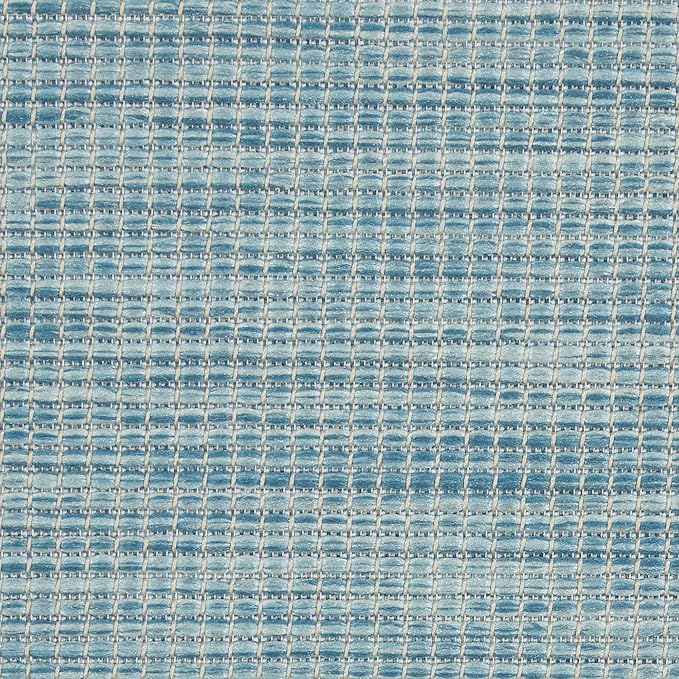 Nourison Positano Indoor/Outdoor Aqua 3' x 5' Area Rug, Easy Cleaning, Non Shedding, Bed Room, Living Room, Dining Room, Backyard, Deck, Patio (3x5)