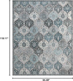 Lahome Moroccan 8x10 Area Rugs for Living Room, Washable Rugs 8x10 Ultra-Thin Oriental Non-Slip Non Shedding Accent Carpet for Bedroom Dining Room Office Nursery, Blue