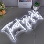 SYLHOME Treat Yourself Led Neon Light Sign Bedroom Kids Room Living Room Art Wall Decor Sign Home Family Birthday Wedding Party Light Up Sign USB 16.54" X 7.1" Cold White