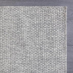 CAMILSON Easy Jute Rug 2x3, Indoor Outdoor Gray Color Farmhouse Area Rugs for Living Room and Kitchen Rug, Solid Boho Woven Design, Easy-Cleaning, Washable Outside Carpet Alfombras (2 x 3)