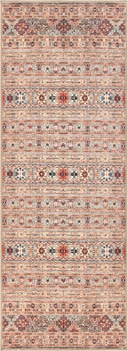 Keen Home Design 2x10 Rug - Machine Washable Runner with Non-Slip Backing, Ideal for Hallway, Entryway, Kitchen, Laundry Room - Vintage, Easy Clean, Durable, Low Pile Rug - (2'6" x 10')