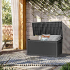 320 Gallon Lockable Resin Deck Box, Waterproof & UV-Resistant Outdoor Storage Box for Outdoor Cushion Storage, Garden Tools & Pool Accessories Storage, Black