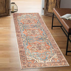 Keen Home Design 2x7 Rug - Machine Washable Runner Rug with Non-Slip Backing, Ideal for Hallway, Entryway, Kitchen, Laundry Room - Vintage, Easy Clean, Durable, Low Pile Rug - (2'6" x 7')