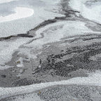 Abani Regal Collection Area Rug - Abstract Dark Grey Cracked Stone Design - 5' x 7' - Washable - for Living Room, Bedroom & Office