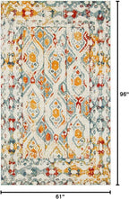 Unique Loom Rosso Collection Vintage, Geometric, Bohemian, Traditional, Distressed, Southwestern Area Rug, 5' 0" x 8' 0", Multi/Ivory