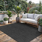 Washable Indoor Outdoor Rug 6x9 Weather Resistant Area Rugs Modern Solid for Porch Deck Balcony Backyard Patio Outside Carpet (6 X 9 Dark Grey)