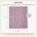 Carriediosa Chunky Knit Throw Blanket 50" X 60", 100% Hand Made Large Chenille Loop Yarn Soft Fluffy Throws for Couch Sofa Bed, Big Crochet Cozy Heavy Thick Cable Woven Blankets, Purple