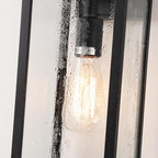 mirrea 18" Classic Outdoor Wall Sconce 1 Light in Matte Black Rectangular Metal Frame and Clear Glass Shade Waterproof Porch Light Patio Light Pack of 2