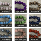 Handcrafted Farmhouse Wooden Decorative Beads Garland, Table Tray Boho Wood Beads with Tassel, Small Rustic Antique Decor for Home and Events (Rustic White)