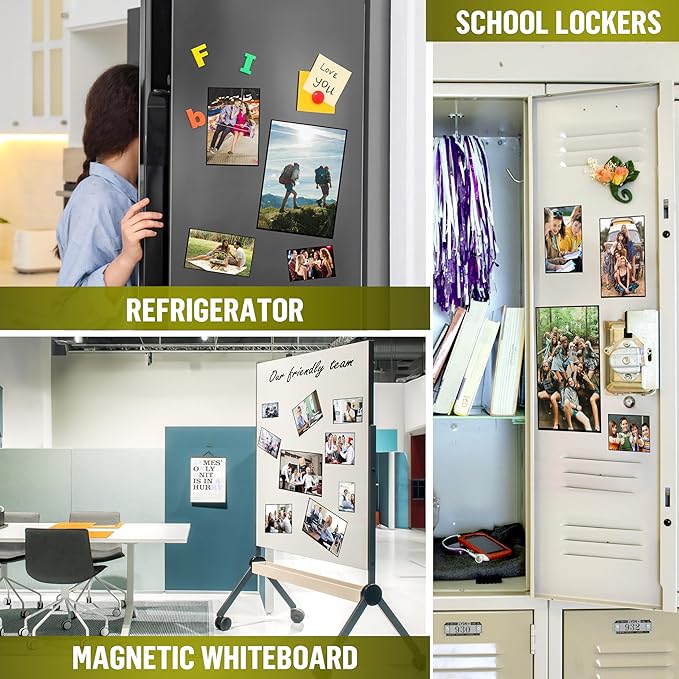 15 Pack 2.5x3.5 Magnetic Picture Frames for Refrigerator Wallet Sized - Small Magnet Picture Frames for Fridge Magnetic Photo Sleeves Locker Magnet Frame Magnetic Photo Pockets Magnetic Picture Holder