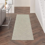 Nourison Positano Indoor/Outdoor Light Grey 2'2" x 8' Area Rug, Easy Cleaning, Non Shedding, Bed Room, Living Room, Dining Room, Backyard, Deck, Patio (2x8)