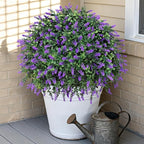 HyeFlora 2 Pack Artificial Topiary Boxwood Ball Trees with Lavender Fake Plants for Outdoor Indoor Artificial Shrubs with Ground Spike UV Resistant Fake Bushes for Front Porch Garden (Purple)