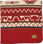 Inca Aztec Throw, Queen, King Blanket | Southwest Indian Navajo Boho Style | Native Cover for Camping, Bedding, Couch, Vanlife | Faux Alpaca, Lightweight, Hypoallergenic (Inti Red, Queen)