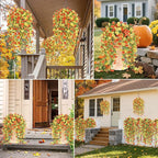6 Bundles Artificial Fall Flowers for Outdoors Fake Plants Garden Home Fall Decor,UV Resistant Realistic Silk Faux Autumn Flower Indoor Outside Front Porch Patio Balcony Yard Farmhouse(Orange)