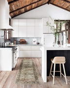 Loloi Layla Collection LAY-03 Olive/Charcoal 5'-0" x 7'-6" .13" Thick Area Rug, Soft, Durable, Vintage Inspired, Distressed, Low Pile, Non-Shedding, Easy Clean, Printed, Living Room Rug