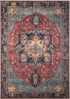 Keen Home Design 10x14 Rug - Machine Washable Area Rug with Non-Slip Backing, Ideal for Living Room, Dining Room, Bedroom - Vintage, Easy Clean, Durable, Low Pile Rug - (9'7" x 14')