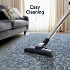 JONATHAN Y Vintage Filigree Indoor Outdoor Area Rug 5X8 Navy/Gray, Charleston Textured Weave for Backyard, Patio, Porch, Easy-Cleaning, High Traffic, Pet-Friendly, Non-Shedding (SMB106D-5)