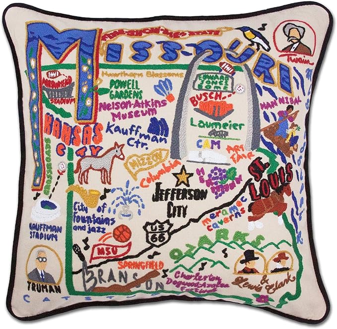 Catstudio Missouri Embroidered Decorative Throw Pillow