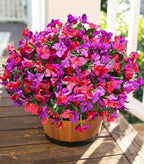 Ivydale Artificial Fake Flowers Faux Plants for Outdoors, 4 Bundles Fake Silk Bougainvillea Flower Look Real UV Resistant Flowers for Planter Patio Porch Window Yard Balcony Home Decor(PurpleHotpink)