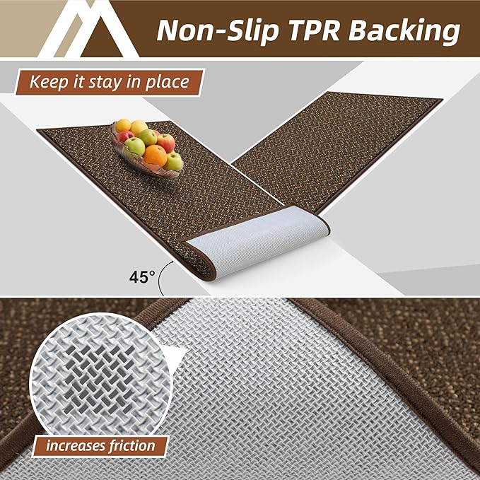 COSY HOMEER-Door-Mat 20" x 32" Non Slip Absorbent Entryway Rugs Dirt Trapper Doormats Washable Entrance Mats Low Pile Welcome Floor Mat for Front Back Door and Entry Mats,Brown