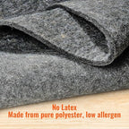 VEVOR Non-Slip Resistant Rug Pad, Protective Cushioning Carpet Pad, 2'x8' (7.875' Actual), 1/4" Thick, Dual Surface, Polyester Felt + Latex, 1-2㎡ Area Carpet Padding Rug Cushion for All Floors, Gray