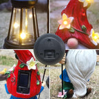 Solar Gnome Garden Statues Outdoor Décor with Lantern- Gnome Figurines Solar LED Light Lawn Ornaments - Yard Decorations for Patio, Balcony, Backyard -Unique House Warming Gifts for Mom