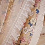 VETHIN Double Layer Princess Round Dome Canopy Bed Curtain for Girls Adults,Children Dreamy Mosquito Net,Cute Bedroom Decoration Castle Play Tent Reading Nook Canopies (Flowers/White)