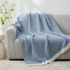 Snuggle Sac Heather Blue Throw Blanket for Couch, Oversized Throw XL Super Soft Warm Blankets Cozy Knit Fuzzy Lightweight Throws for Sofa, Bed, Camping, Picnic, Heather Blue, 50x70 inches