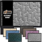 GORILLA GRIP 100% Waterproof All-Season WeatherMax Doormat 35x23, US Designed Natural Rubber, Stain and Fade Resistant, Low Profile Indoor Outdoor Door Mats, Easy Clean Patio Mat, Light Gray Bones