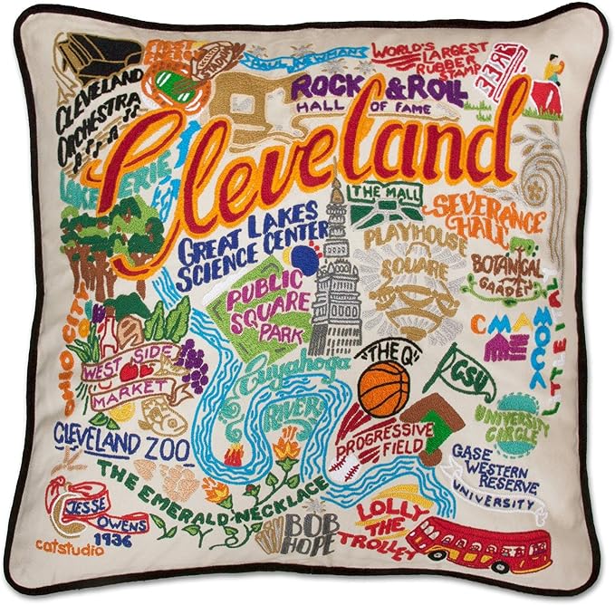 Catstudio Cleveland Embroidered Decorative Throw Pillow