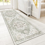 GENIMO 2x10 Runner Rugs for Hallway, Machine Washable Non Slip Vintage Rugs, Low Pile Lightweight Soft Print Rug for enrtyway, Corridor, Home Office, Kitchen, Moonlight