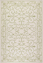 JONATHAN Y Vintage Filigree Indoor Outdoor Area Rug 3X5 Cream/Green, Charleston Textured Weave for Backyard, Patio, Porch, Easy-Cleaning, High Traffic, Pet-Friendly, Non-Shedding (SMB106I-3)