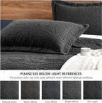 Love's cabin King Size Quilt Set Black Bedspreads - Soft Bed Fall Lightweight Bedspread Comforter - Modern Style Coin Pattern Coverlet for All Season - 3 Pieces (1 Quilt, 2 Pillow Shams)