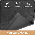 Sturdy Front Door Mat, 36" x 48" Heavy Duty Outdoor Indoor Mats to Trap Dirt and Moisture, Non-Slip Waterproof Doormat Inside Entrance, Washable Welcome Mats for Home Entryway（Black）